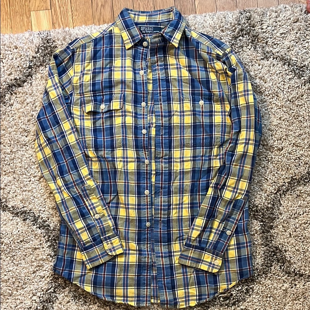 Polo Plaid Blue and Yellow Men's Shirt